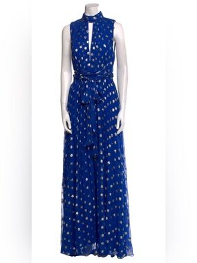 ml monique lhuillier nicolette midi dress ml Monique Lhuillier Women's Nicolette Floral Jacquard Maxi Dress - Marine Black